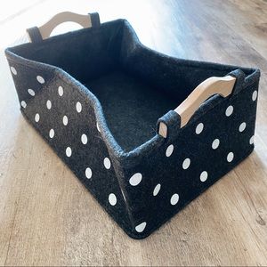 🤍Felt Polka-Dot Storage Basket🖤